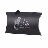 Boîte à oreiller en papier personnalisée pour les extensions et les mèches de perruques, sacs d'emballage pour perruques, boîte en papier en forme d'oreiller
