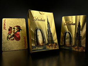 Cartas de Juego de Lámina Dorada Burj Al Arab de Dubái, Cartas de Juego PET - Product Image 1