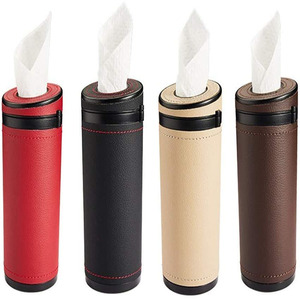 Boîte à mouchoirs cylindrique, <span class=keywords><strong>porte</strong></span>-mouchoirs rond, <span class=keywords><strong>porte</strong></span>-mouchoirs de <span class=keywords><strong>voiture</strong></span> - Product Image 2
