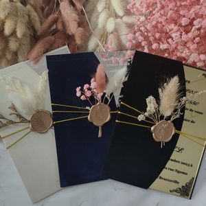 ที่กําหนดเองหรูหราGlamourเงินGlodกระจกดอกไม้วาเลนไทน์ใสPlexiอะคริลิคการ์ดเชิญงานแต่งงานพร้อมซองกํามะหยี่ - Product Image 1