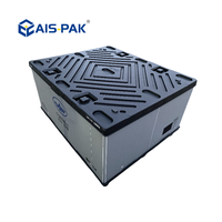 Conteneur de transport en plastique pliable robuste de 1350x1150mm, grande boîte à palettes pliable, empilable, pour expédition en vrac