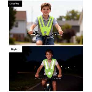 Gilet de sécurité réfléchissant pour enfants, certifié CE, haute visibilité jour et nuit, respirant, pour le cyclisme, la marche et l'école - Product Image 5