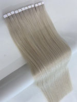 Extensions de cheveux humains à bandes adhésives, 100g, 14~26 pouces, double trame, cheveux vierges bruts, 100% cheveux russes Remy