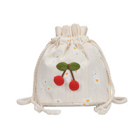 Sac seau mini bandoulière d'été pour étudiantes, design tendance à une épaule, en toile et polyester, style frais et doux