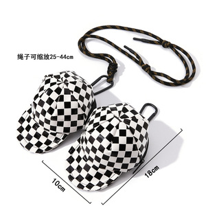 Mini Bolso de Maquillaje para Mujer, Bolso para Hombre, Colgante, Estilo Gorra de Pato a Cuadros, Mini Monedero para Auriculares, Llavero - Product Image 3