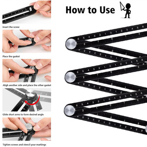 Dingyue OEM/ODM Verstellbares Sechsfach-Lineal aus Aluminium, Multi-Winkel-Messwerkzeug für Heimwerker und Industriebau - Product Image 4