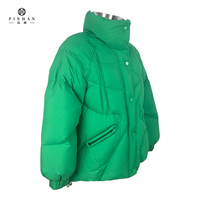 Nouvelle bulle rembourré femmes doudoune fille manteau d'hiver surdimensionné haut court vert femmes doudounes vers le bas manteau d'extérieur