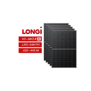 Preços dos painéis solares Longi Himo6 450w 440w 430w 420w Painel solar Longi com quadro preto em estoque Painel solar para telhado