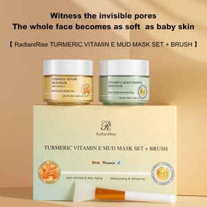 Coffret de <span class=keywords><strong>Masque</strong></span> à l'<span class=keywords><strong>Argile</strong></span> au Curcuma et à la Vitamine E RadiantRise avec Pinceau | <span class=keywords><strong>Kit</strong></span> <span class=keywords><strong>Masque</strong></span> Visage Éclaircissant, Régulateur de Sébum et Apaisant pour Soin Spa du Visage - Product Image 2