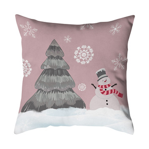 New Arrival Christmas Gifts Xmas Series Square Print Snowman Santa Claus Print <strong>Cushion</strong> <strong>Cover</strong> for Indoor Home Bedroom Sofa - Product Image 4