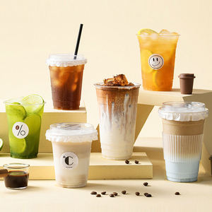 Bedrukte logo 90mm 9oz 12oz 16oz 23oz PP U-vormige frosted plastic beker met deksel voor bubble tea & ijskoffie - Product Image 6