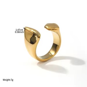 Boutique joyería de moda regalos no deslustre Irregular impermeable encanto alist minimalista oro 316L anillo de dedo de acero inoxidable - Product Image 2