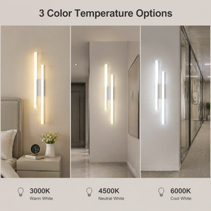 Applique murale LED linéaire moderne en métal et acrylique, pour intérieur, chambre, couloir, maison, 14W CCT 3000K 4500K 6000K - Product Image 4
