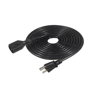 Câble d'alimentation CA US 16 AWG de 1,8 m, 3 broches IEC320 C14 vers NEMA 5-15P, câble d'extension robuste noir SJT - Product Image 1