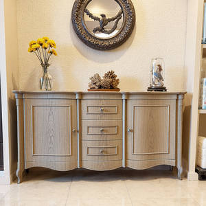 Buffet en bois massif de style américain rétro avec 3 tiroirs pour <span class=keywords><strong>petit</strong></span> appartement, salon, entrée, armoire murale de rangement - Product Image 4