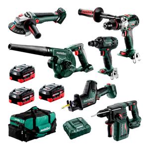 Perceuse sans fil à batterie Metabos 18V 5.5Ah, kit de 6 pièces, perceuse à percussion, qualité industrielle, garantie de 3 ans, 6000 tr/min, bricolage - Product Image 1