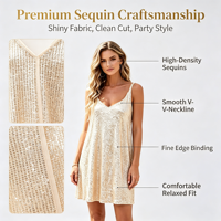 Robe courte à paillettes pour femme, bretelles spaghetti, col en V, sans manches, pour club, soirée, sortie nocturne
