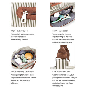 Çok fonksiyonlu büyük kapasiteli anne soğutucu çanta tarzı bebek bezi çantası Polyester astar çanta ile anne ve bebek için - Product Image 3