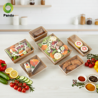 Boîtes à sandwich et à sushi jetables en papier en gros, impression de logo personnalisée pour l'emballage de salades, desserts et plats à emporter