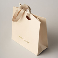 Sacs shopping personnalisés PandaSew avec logo, sacs cadeaux de luxe pour boutiques de cosmétiques, parfums, bijoux, avec poignées pour l'emballage