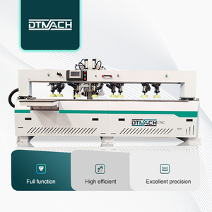 Máquina perforadora inteligente PLC de cuatro cabezales para agujeros laterales con pistola de escaneo de códigos para perforación de manijas invisibles y bisagras en muebles de gabinete - Product Image 1