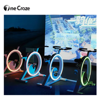 Nouveaux jeux sportifs 2024 Vélo d'exercice dynamique VR AR avec projecteur vidéo Jeu de projection interactif Simulateur de cyclisme