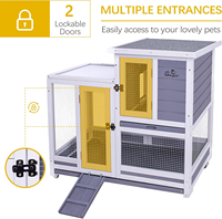 Cage à lapins, cage à lapins d'intérieur à deux étages, cages à cobayes d'extérieur pour petits animaux avec roues, personnalisable
