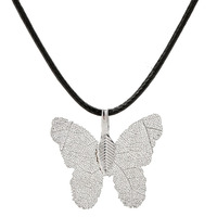 Bijoux fantaisie classique naturel véritable feuille boucles d'oreilles couleurs assorties filigrane recyclé pendentif collier