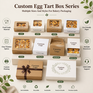 Boîte <span class=keywords><strong>à</strong></span> tartelettes portugaises multi-cavités <span class=keywords><strong>en</strong></span> carton blanc, emballage multi-paquet pour desserts, personnalisation du logo, fourniture pour commandes <span class=keywords><strong>en</strong></span> gros de boulangeries - Product Image 3