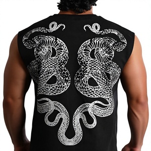 Camiseta sin mangas de algodón/jersey personalizada de verano, estilo urbano, ligera, estampada, informal, para el gimnasio. - Product Image 5