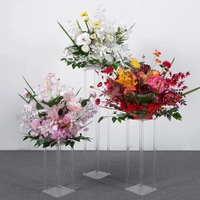 Support Floral en Acrylique Décoration de Fête de Mariage Centre de Table Colonne Socle Transparent