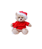 Ours en peluche de Noël à sublimation avec bonnet de Père Noël, animal en peluche personnalisé imprimé pour cadeau d'enfant