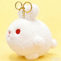 Porte-clés mignon en peluche douce au design anime, personnalisé, durable, écologique, portable, mini lapin en coton PP de 10 cm, avec mousqueton tendance