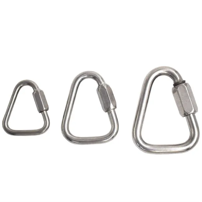 Mousqueton à boucle ovale en acier inoxydable, 10 pièces M8, 8MM, boucle crochet à vis verrouillage de porte en forme de Triangle