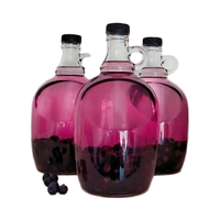 Botol Kaca Bulat Grosir dengan Tutup Sekrup dan Pegangan, Kapasitas 50-2500ml untuk Anggur dan Minuman Keras, Ukuran Leher 15mm untuk Tequila dan Diffuser