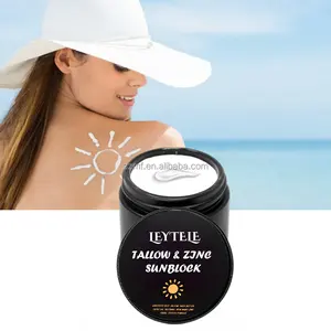 Özel etiket Oem doğal Vegan güneş koruyucu güneş kremi Spf 50 güvenli Glow nemlendirici su geçirmez Tallow güneş kremi krem