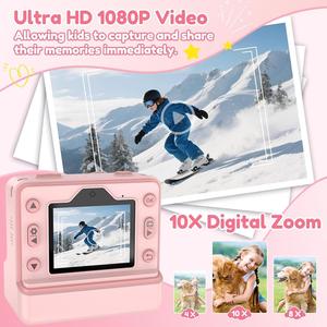 Appareil photo numérique instantané pour enfants, design de dessin animé mignon, couleur rose et bleue, vidéo 1080p, photo 48MP, matériau ABS, cadeau d'<span class=keywords><strong>anniversaire</strong></span> ou de Noël - Product Image 5