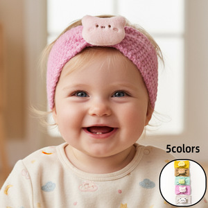 Diadema de punto <span class=keywords><strong>para</strong></span> bebé, turbante de ganchillo <span class=keywords><strong>para</strong></span> recién nacido, cálido, con diseño de animales, accesorios <span class=keywords><strong>para</strong></span> el cabello de niños pequeños, gorro de dibujos animados - Product Image 1