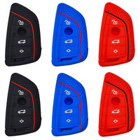 Housse de clé à 4 boutons en silicone pour X1 X3 X5 X6 F15 F16 F48, étui de clé intelligente pour BMW
