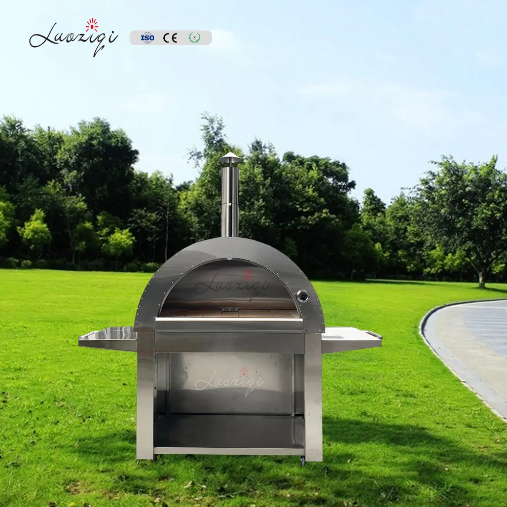 Aço inoxidável pé fácil mover carvão vegetal madeira queima pizza pedra para forno alta temperatura limpeza cozimento pizza forno