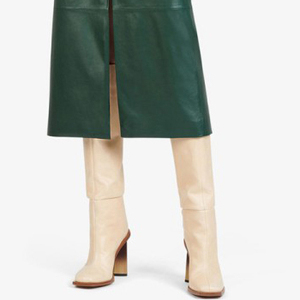 Bottines en microfibre à bout carré pour femmes, grandes tailles 48, en cuir de porc, à talon carré épais, pour dames - Product Image 4