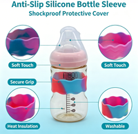 Étiquettes de biberons bicolores pour la garderie, bandes personnalisées en silicone pour biberons et tasses à bec, antidérapantes et réutilisables