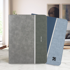 Carpeta de Cuero con Logotipo Personalizado, Pequeña, Tamaño A4, Color Gris Discreto, con Cierre, Bolsa de Entrega, Carpeta de Entrega - Product Image 2