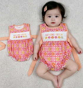 En Stock: Romper de Burbujas con Flores Coloridas para Bebés Niñas, Ropa de Boutique de Moda al por Mayor, Ropa de Verano para Bebés y Niños Pequeños - Product Image 5