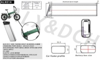 Caja de Batería ALX014 para Bicicleta Eléctrica, Antirrobo, Carcasa Oculta Vacía con Cubierta Superior Bloqueable, Compatible con 36V-72V 18650/21700 para Uso Urbano Seguro