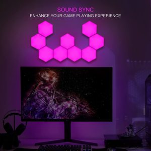 Smart Home RGB LED Wall Lamp Music Sync APP/WiFi/USB Control Plastic Hexagon <strong>Shade</strong> for Living Room &amp; <strong>Gaming</strong> Room - Product Image 6