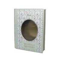 Boîtes en métal en forme de livre personnalisées OEM avec fenêtre transparente pour bonbons et emballages cadeaux pour enfants