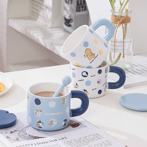 High Quality Custom Modern <b>Cute</b> Cartoon <b>Bear</b> Rabbit Dog Office Drinking Stoneware Ceramic Mug Business Gifts Reusable Food Safe - Product Image 6