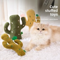 Jouet pour chat en forme de cactus avec son froissement et design en peluche, interactif, compagnon pour chats rempli de catnip, approvisionnement transfrontalier