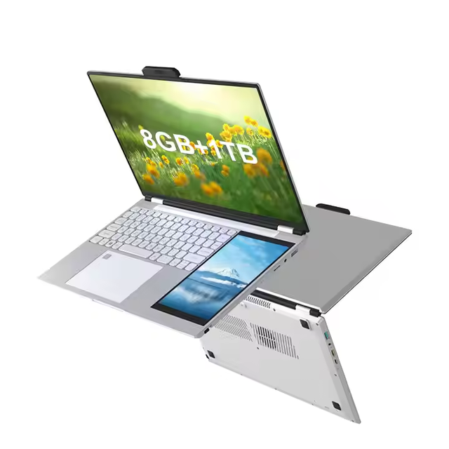Factory Wholesale 15.6inch+7inch Dual Screen Business Laptop 15.6 Inch Quad Core 3.40 GHz Notebook Laptop for Business